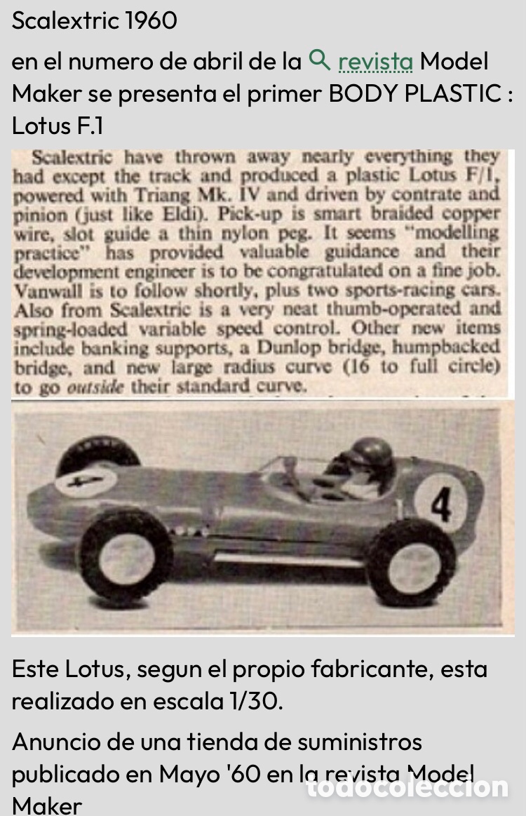 Scalextric: SCALEXTRIC TRIANG LOTUS MM/C54 UK - Foto 9