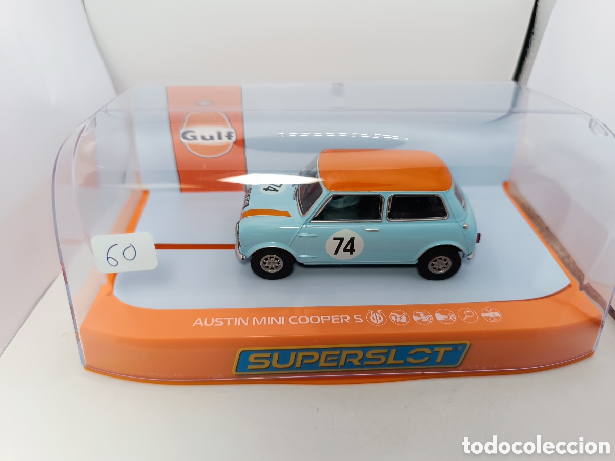 Scalextric: SUPERSLOT AUSTIN MINI COOPER S GULF EDITION H4325