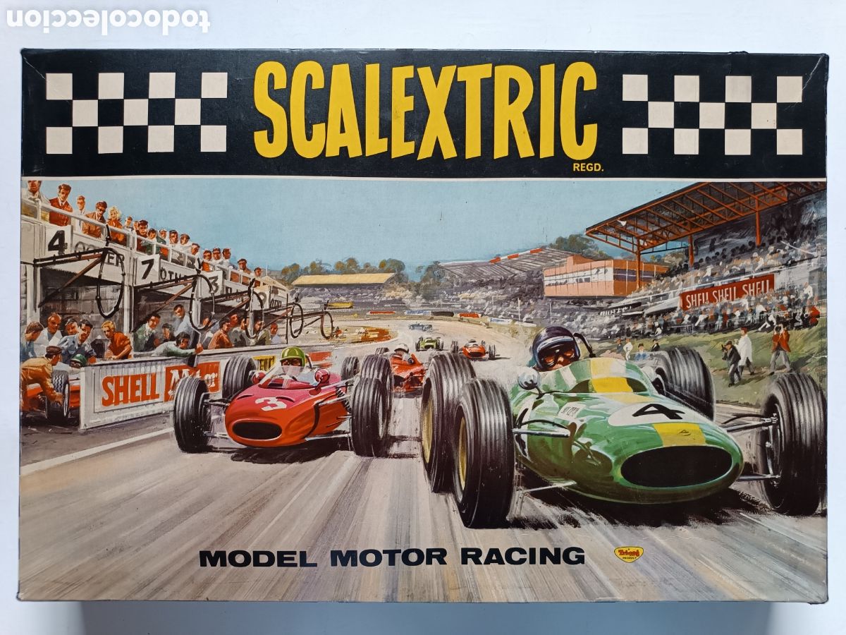 Scalextric: CIRCUITO Scalextric SET 31 (1966) con coches COOPER MM/C66 y LOTUS MM/C67 - Vintage!!!
