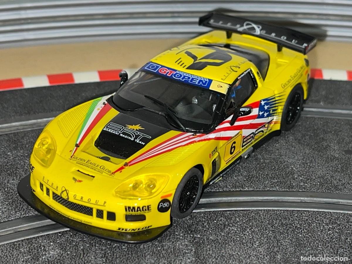 Scalextric: 1060 Scalextric SCX coche CORVETTE C5R #4 Petit Le Mans 2001 United We Stand slot car 1:32 tecnitoys