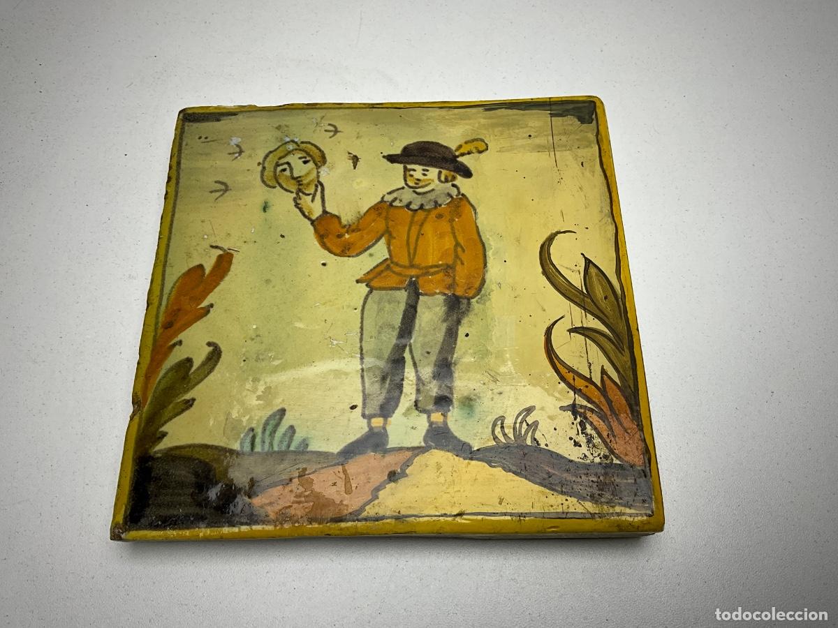 Scalextric: ANTIGUA AZULEJO CATAL&Aacute;N - RAJOLA CATALANA - ARTS I OFICIS - HOMBRE CON MSCARA - SIGLO XVIII
