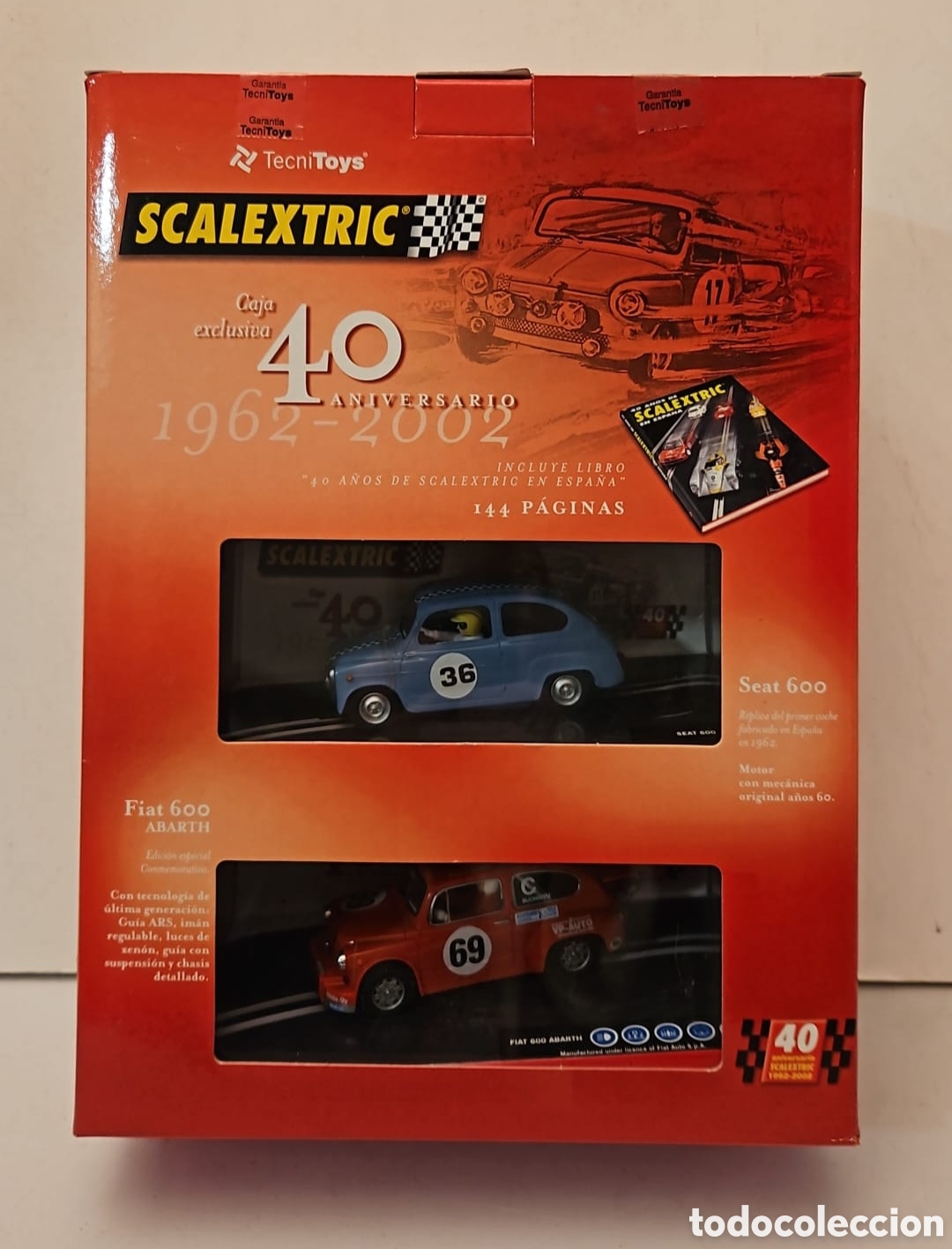 Scalextric: SCALEXTRIC 40 ANIVERSARIO- CAJA EXCLUSIVA 1962-2002 FIAT 600 Y FIAT 600 ABARTH, NUEVO