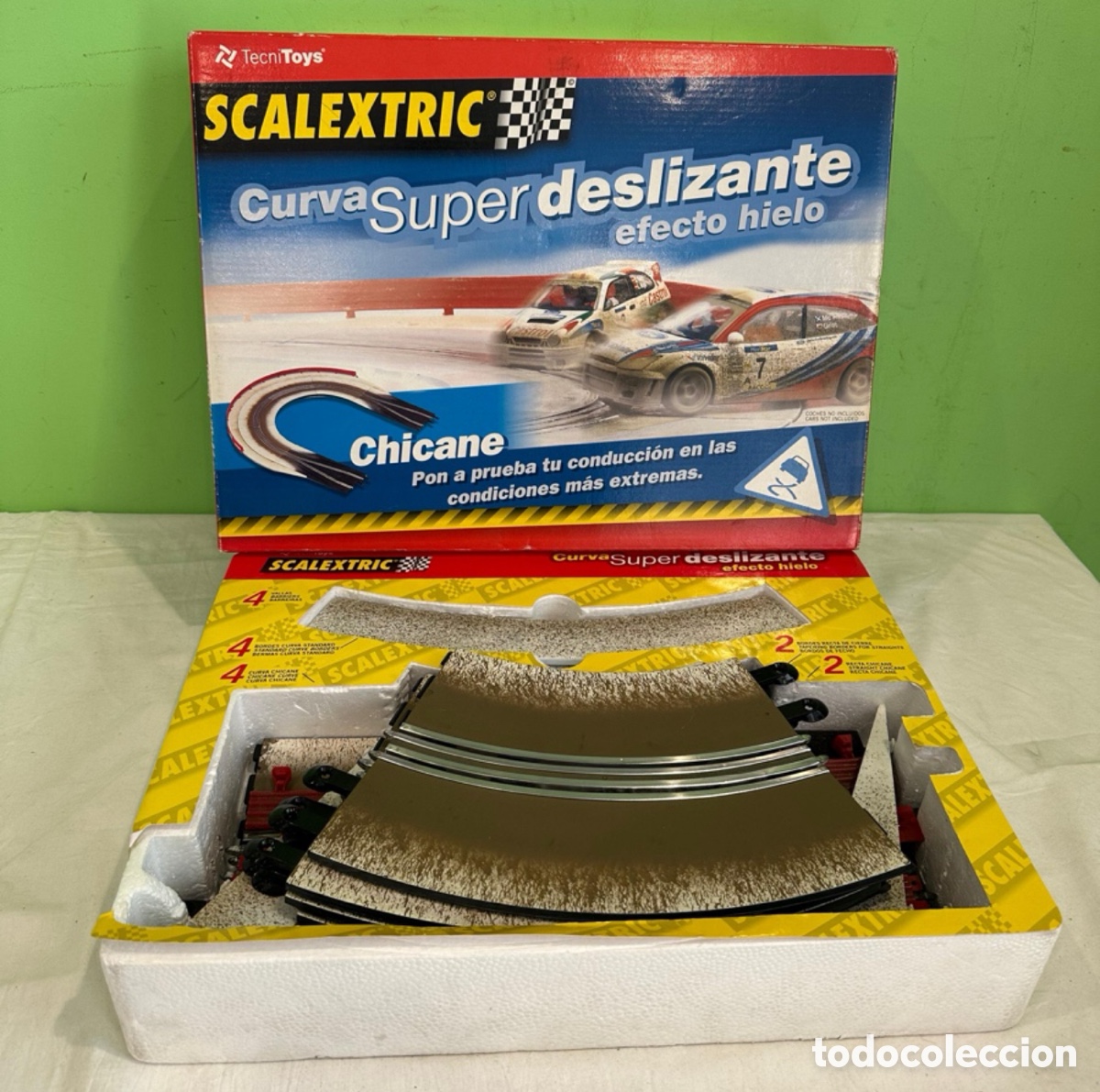 Scalextric: Scalextric Curva Superdeslizante Chicane Efecto Hielo TecniToys Espa&ntilde;a A&ntilde;os 2000