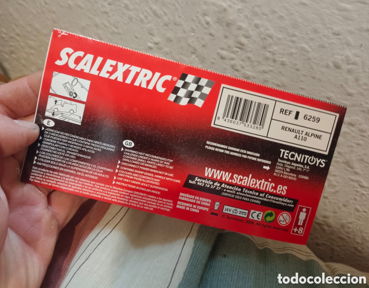 Scalextric: Parte inferior caja con referencia modelo Renault Alpine A 110 Ref 6259 scalextric tecnitoys