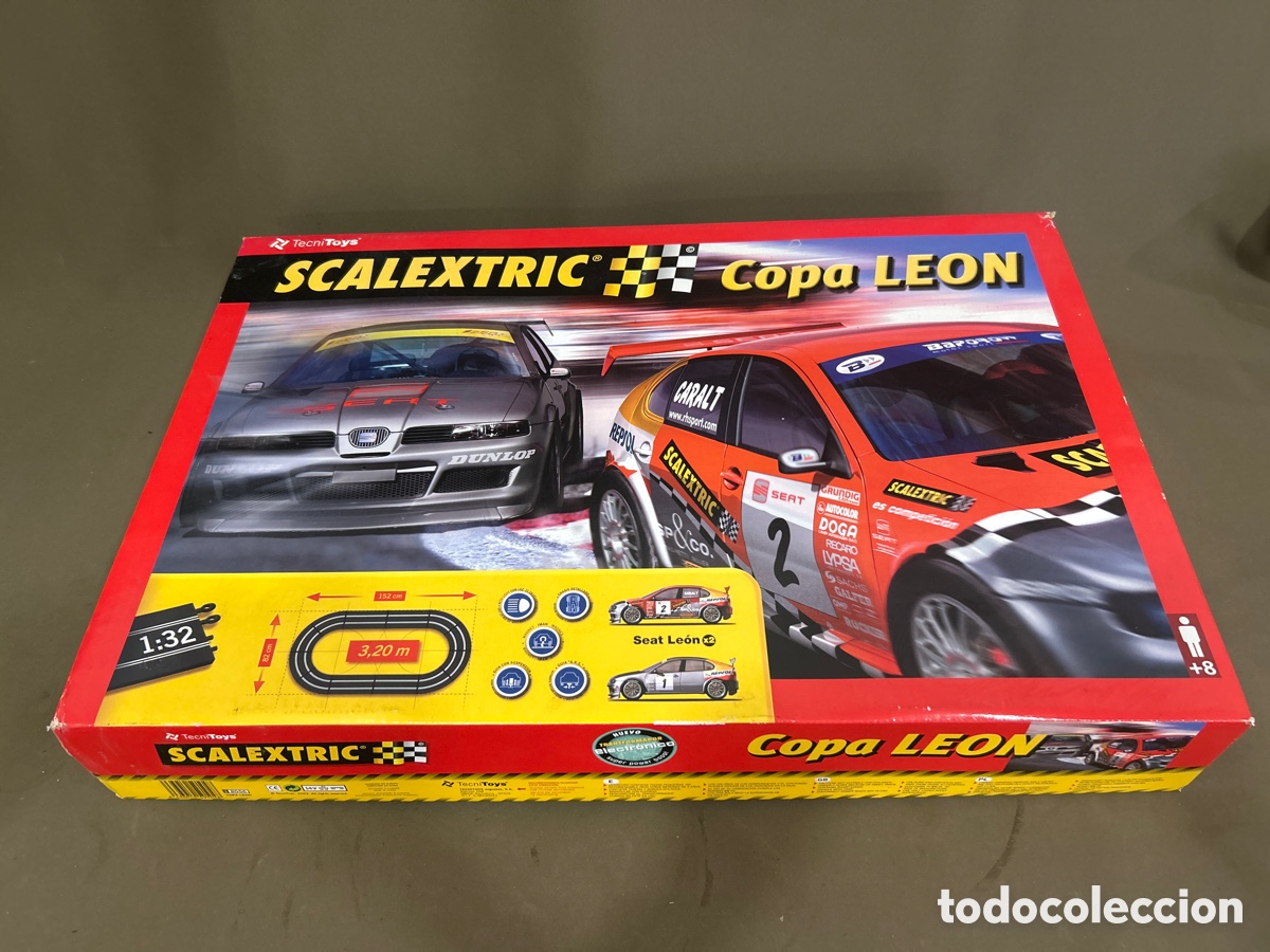 Scalextric: SCALEXTRIC COPA LEON, TECNITOYS *VER FOTOS*+CON SUS COCHES*FUNCIONA*