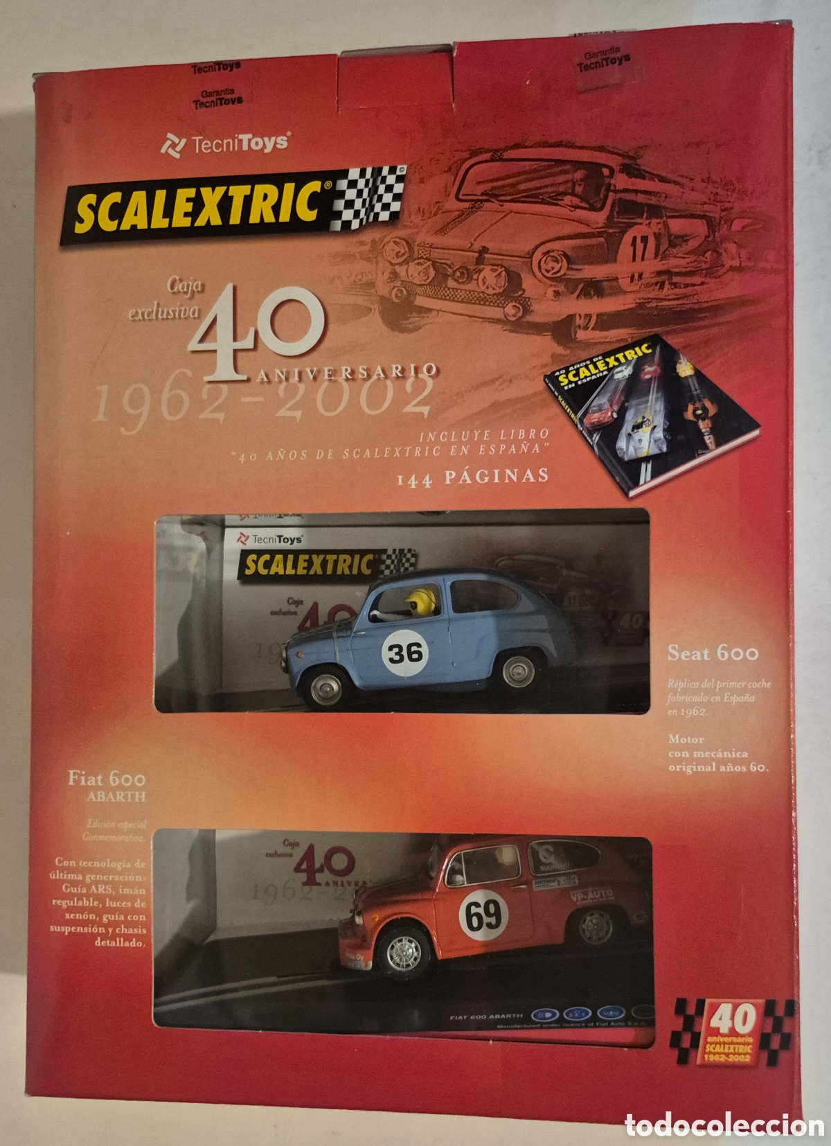 Scalextric: SCALEXTRIC 40 ANIVERSARIO- CAJA EXCLUSIVA 1962-2002 FIAT 600 Y FIAT 600 ABARTH, NUEVO