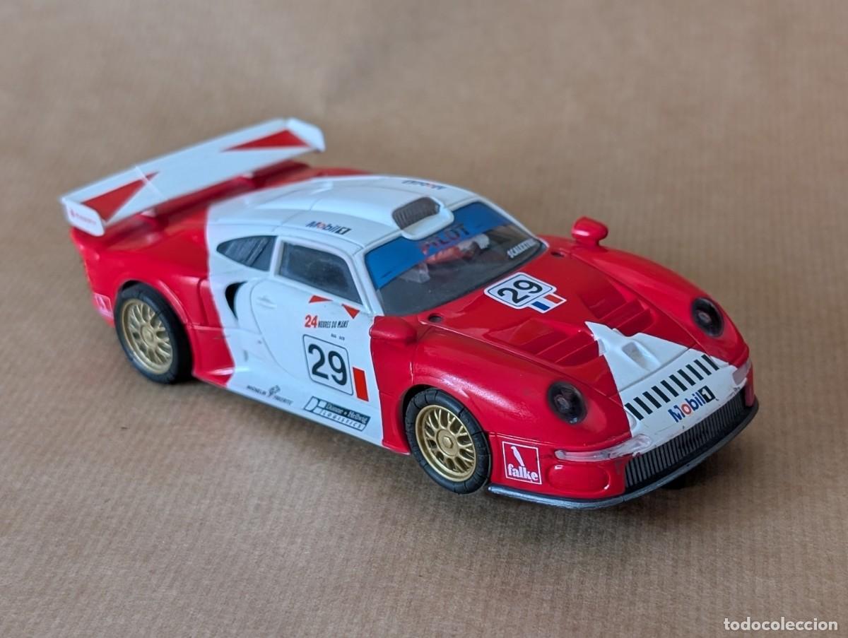 Scalextric: Scalextric Tecnitoys Porsche 911 GT1 Mobil rojo y blanco. Ref: 6006