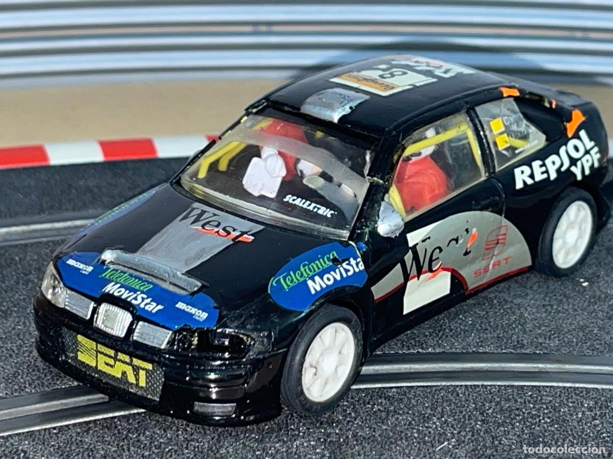 Scalextric: 99- Scalextric TecniToys SEAT CORDOBA WRC slot car 1:32 scx MAL ESTADO y REPINTADO en negro
