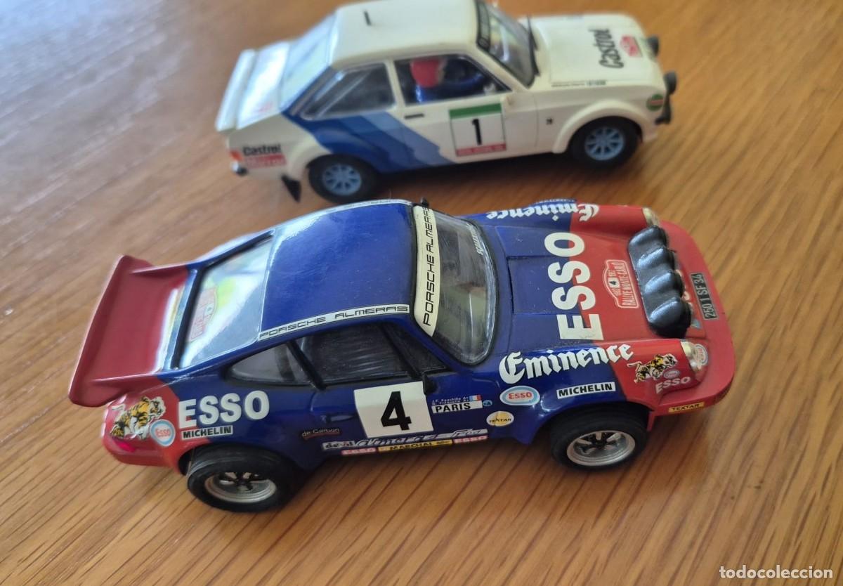 Scalextric: 2 coches scalextric Porsche 911 y Ford Escort - colecci&oacute;n altaya
