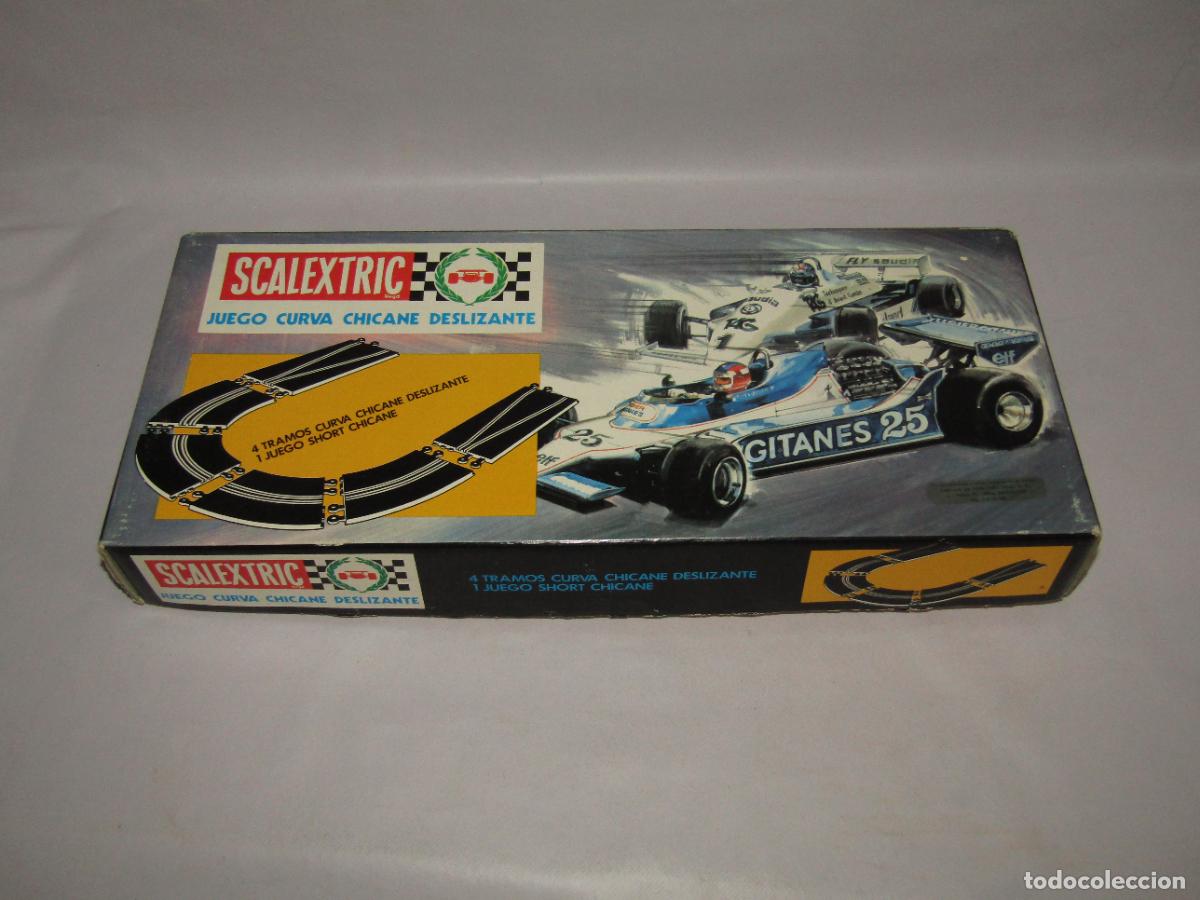 Scalextric: Antigua Caja Completa JUEGO CURVA CHICANE DESLIZANTE Ref. 3079 de SCALEXTRIC EXIN