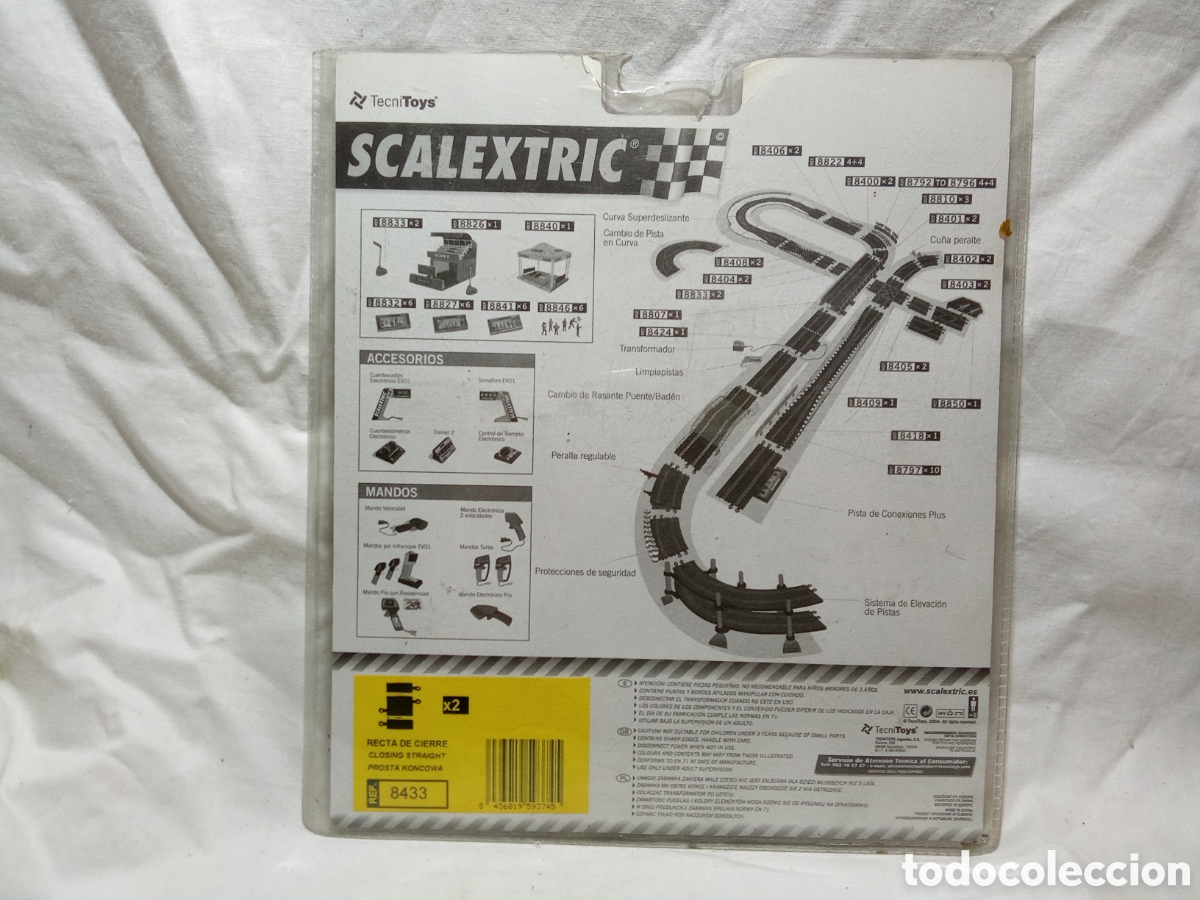 Scalextric: RECTA DE CIERRE X2 REF. 8433 DE SCALEXTRIC TECNITOYS EN BLISTER - Foto 3