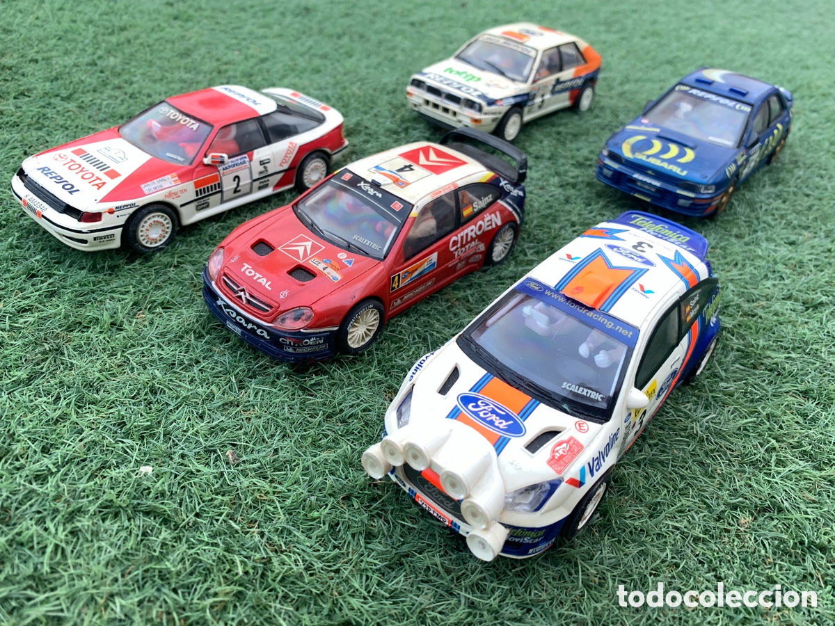 Scalextric: Lote x5 Coches Rally Scalextric Carlos Sainz ( Focus, Delta,Celica Xsara y Subaru)