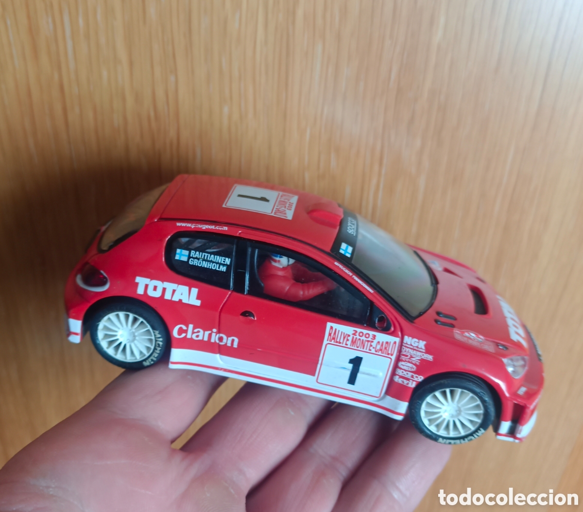 Scalextric: Raro 206 rojo gronholm N&deg;1 scalextric