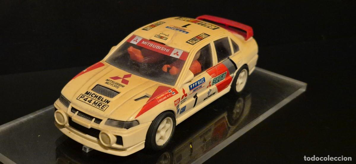 Scalextric: SCALEXTRIC MITSUBISHI LANCER EVO MOTOR OXIDADO, CARROCERIA UN POCO AMARILLENTA DEL SOL USADO