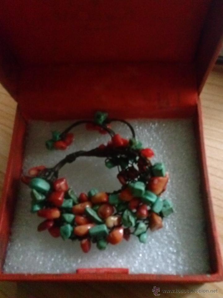Segunda mano: Pulsera en cuero con coral - turquesa - Foto 1