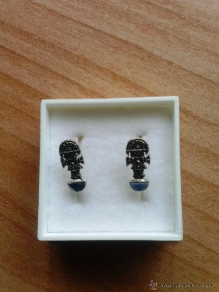 Segunda mano: Pendientes en plata labrada 950mmg pureza. A&ntilde;o 1996 - Foto 1