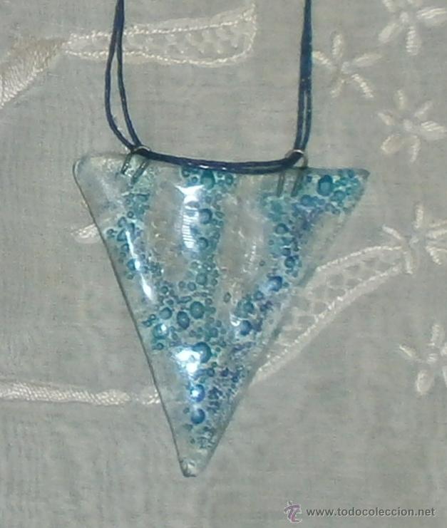 Segunda mano: A10 Collar cristal con burbujas - tri&aacute;ngulo invertido - adaptable a 38cm - Foto 2
