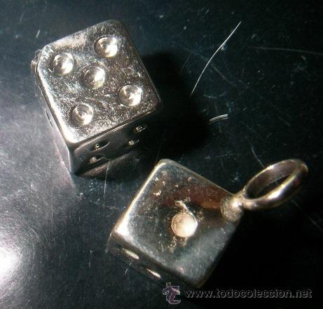 Segunda mano: colgante dado en plata de ley macizo - 1cm - Foto 1