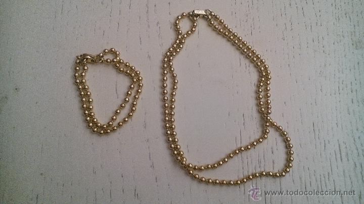 Segunda mano: Conjunto collar y pulsera doble vuelta perlas tostadas - Foto 1