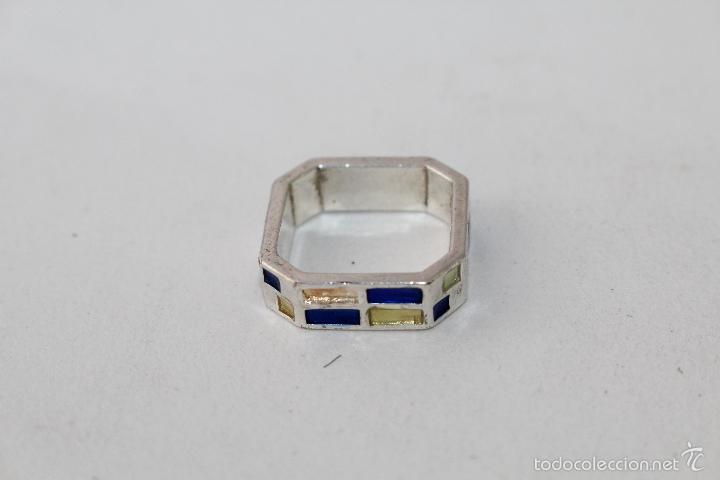 Segunda mano: ANILLO EN PLATA DE LEY ESMALTADO - Foto 1