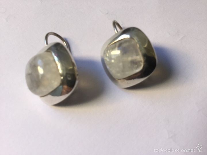 Segunda mano: Pendientes de cuarzo rosa y plata - Foto 2