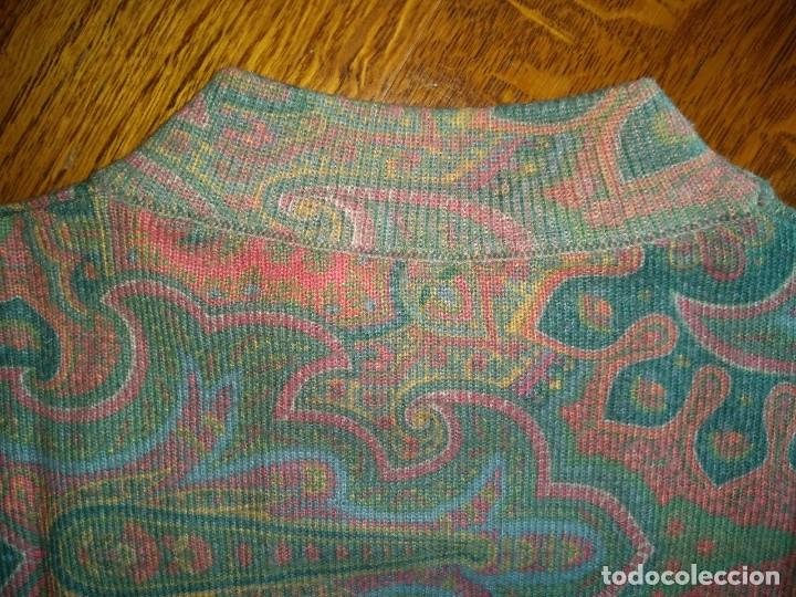 Segunda mano: Jersey mujer estampado en tonos verde y rosa - Foto 6