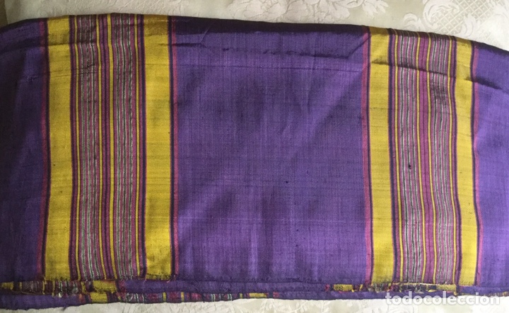 Segunda mano: CHAL FULAR VINTAGE DE SEDA COLOR MORADO - Foto 9