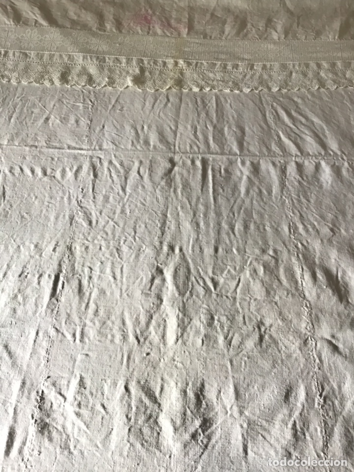 Segunda mano: S&Aacute;BANA DEL A&Ntilde;O 1920 DE LINO Y ALGOD&Oacute;N CON BORDADO - Foto 5