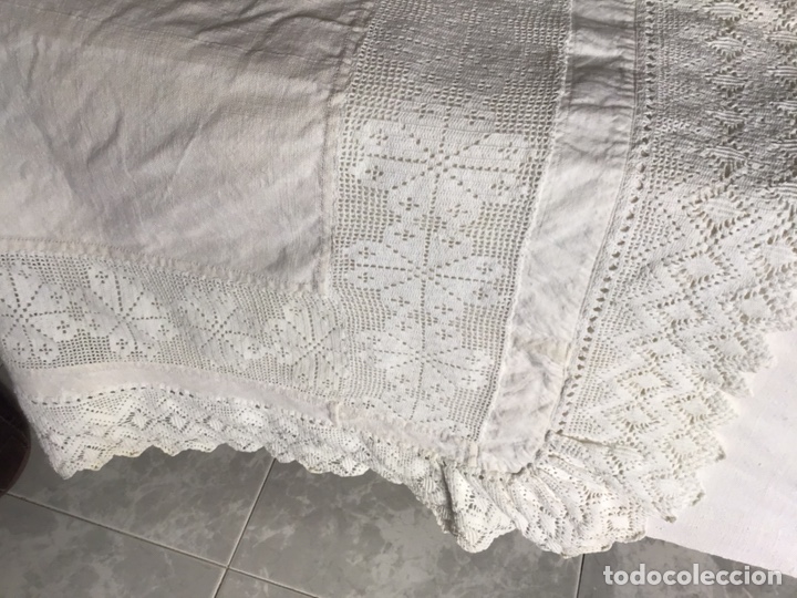 Segunda mano: S&Aacute;BANA DEL A&Ntilde;O 1920 DE LINO Y ALGOD&Oacute;N CON BORDADO - Foto 7
