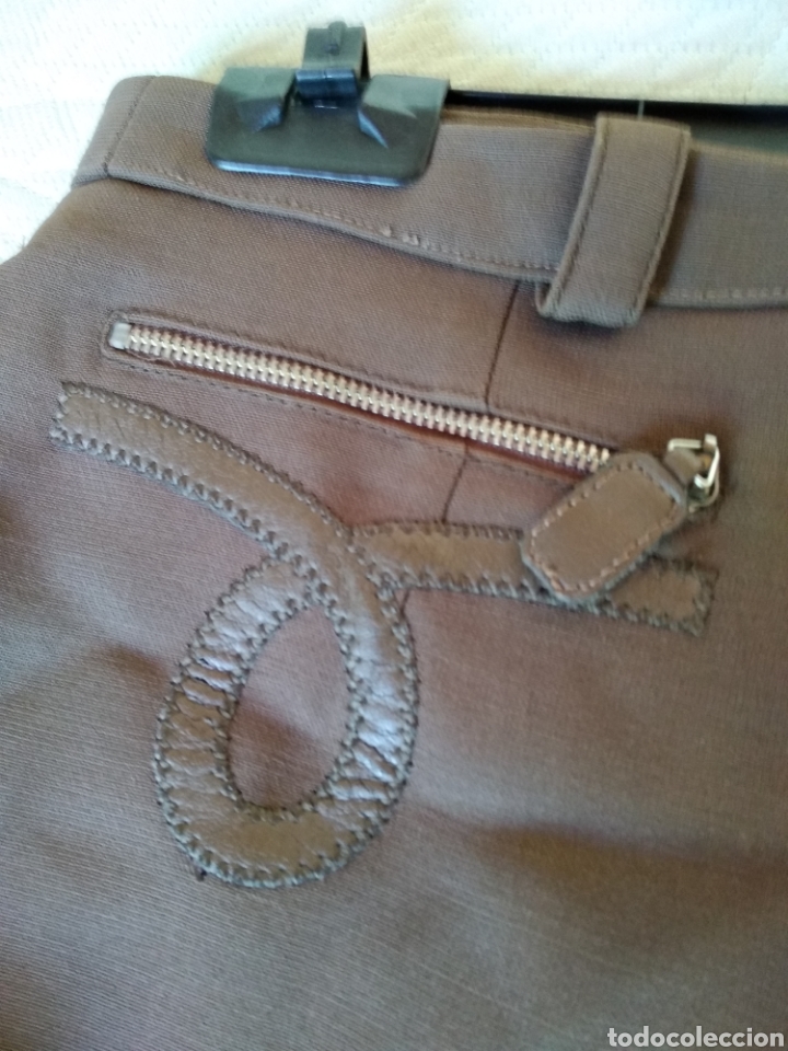 Segunda mano: Falda marron detalles piel - Foto 4
