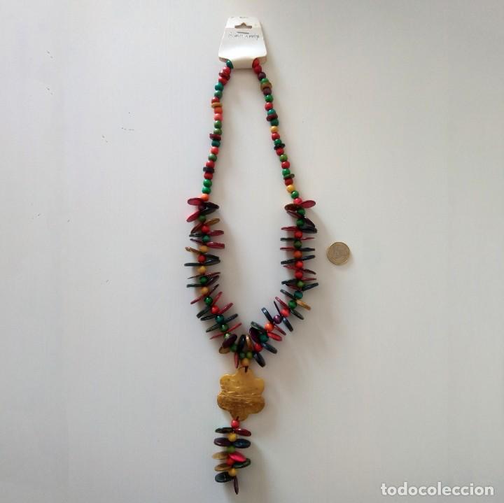 Segunda mano: COLLAR DE CUENTAS DE MADERA - Foto 1