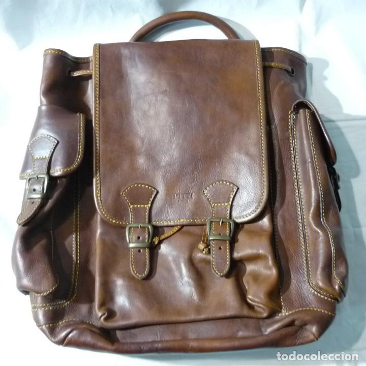 mochila de cuero de calidad pitti firenze, en m - Comprar ropa y  complementos de segunda mano en todocoleccion - 317994708