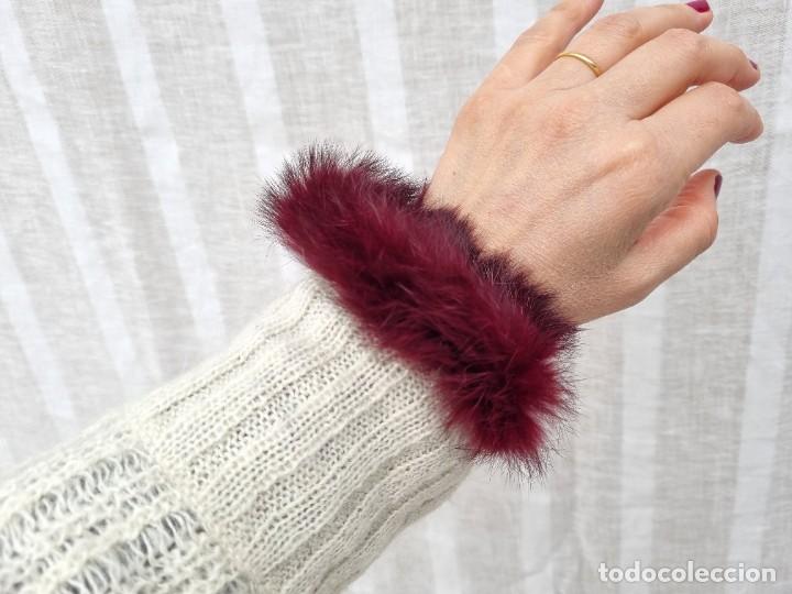 Segunda mano: Conjunto de pu&ntilde;os y cuello de piel de conejo - Foto 4
