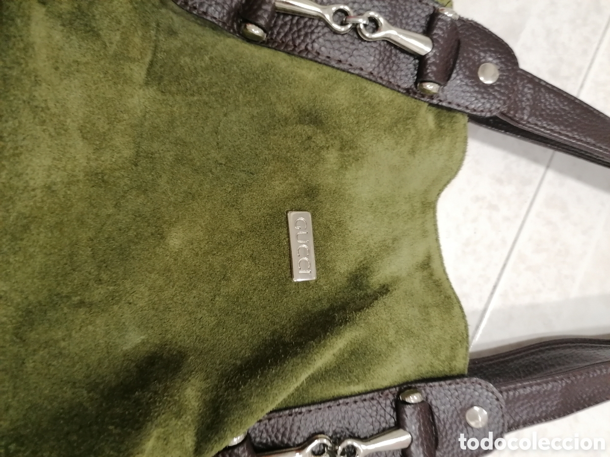 Segunda mano: Boldo de piel marr&oacute;n y verde de Gucci - Foto 5