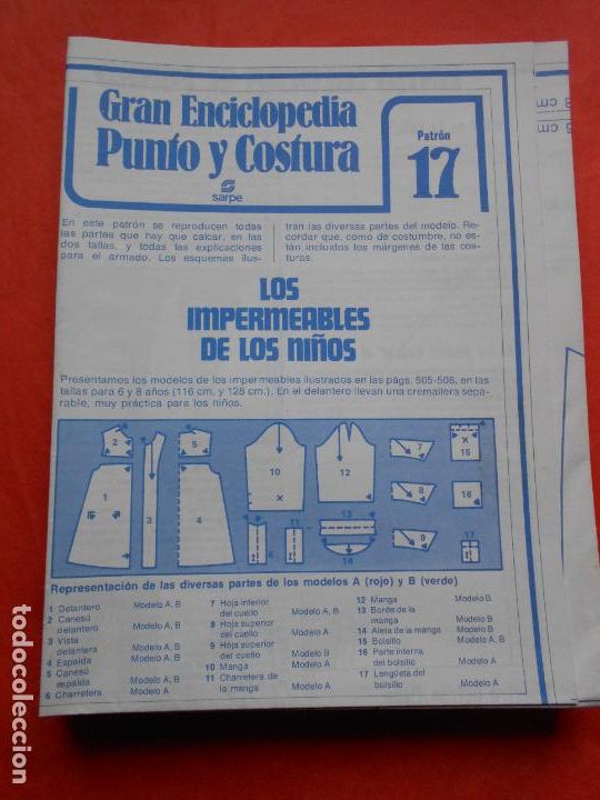 Segunda mano: PATRON IMPERMEABLES PARA NI&Ntilde;OS - Foto 1