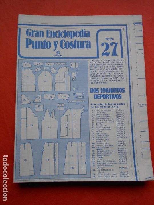 Segunda mano: PATRON DOS CONJUNTOS DEPORTIVOS - Foto 1