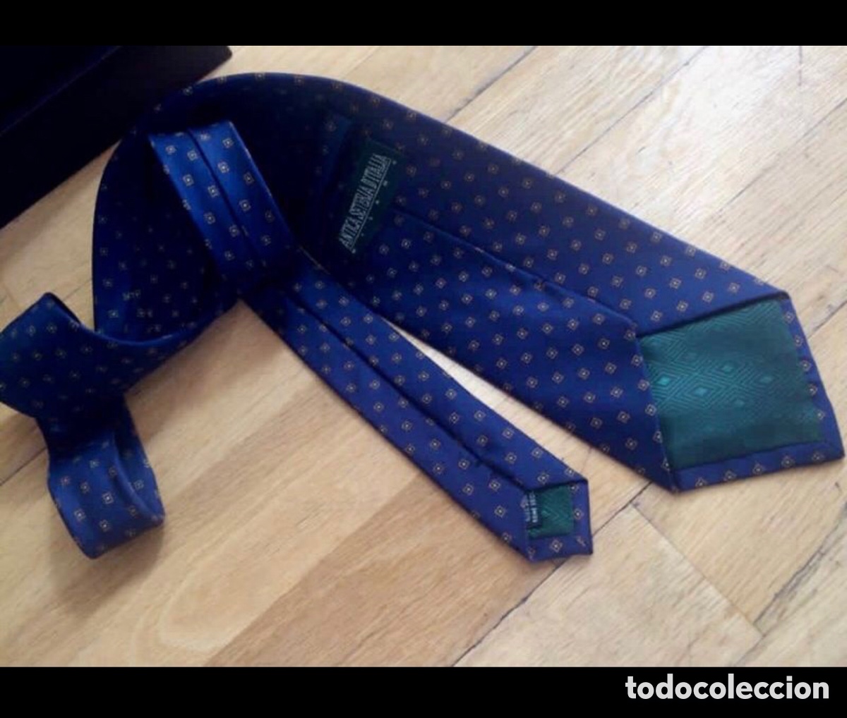 Segunda mano: Corbata seda italiana azul - Foto 2