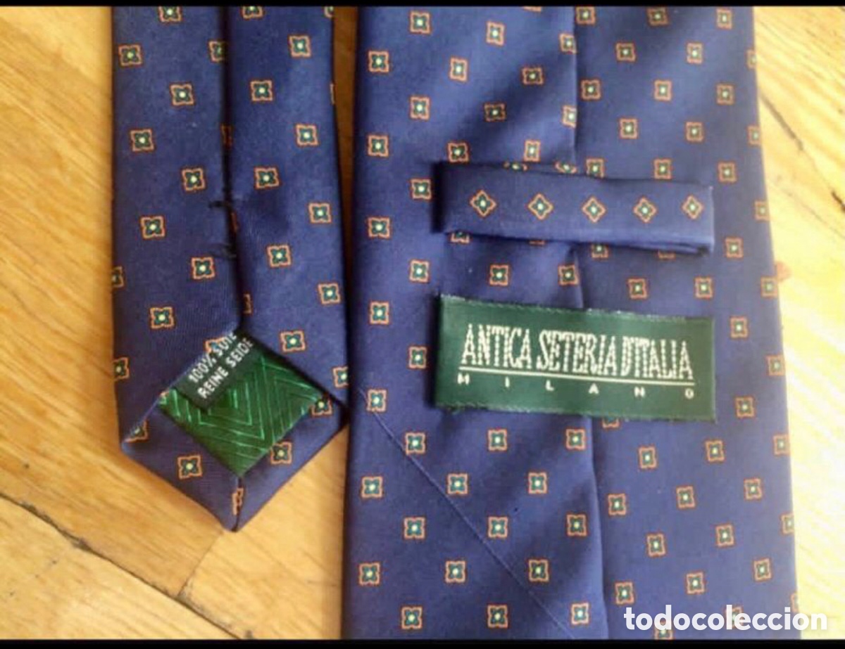 Segunda mano: Corbata seda italiana azul - Foto 4