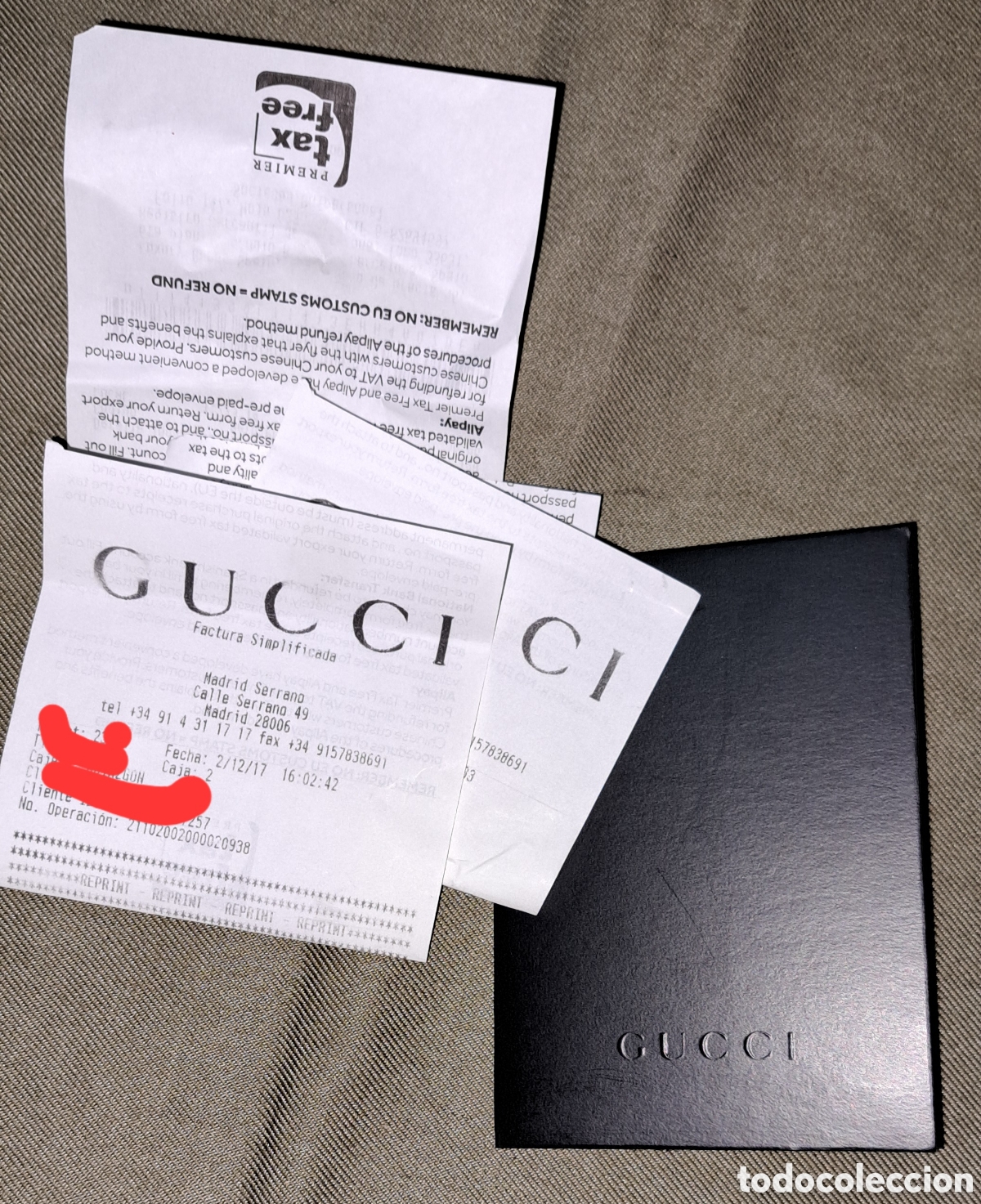 Segunda mano: FACTURA SIMPLIFICADA GUCCI EN SOBRE ORIGINAL - Foto 2
