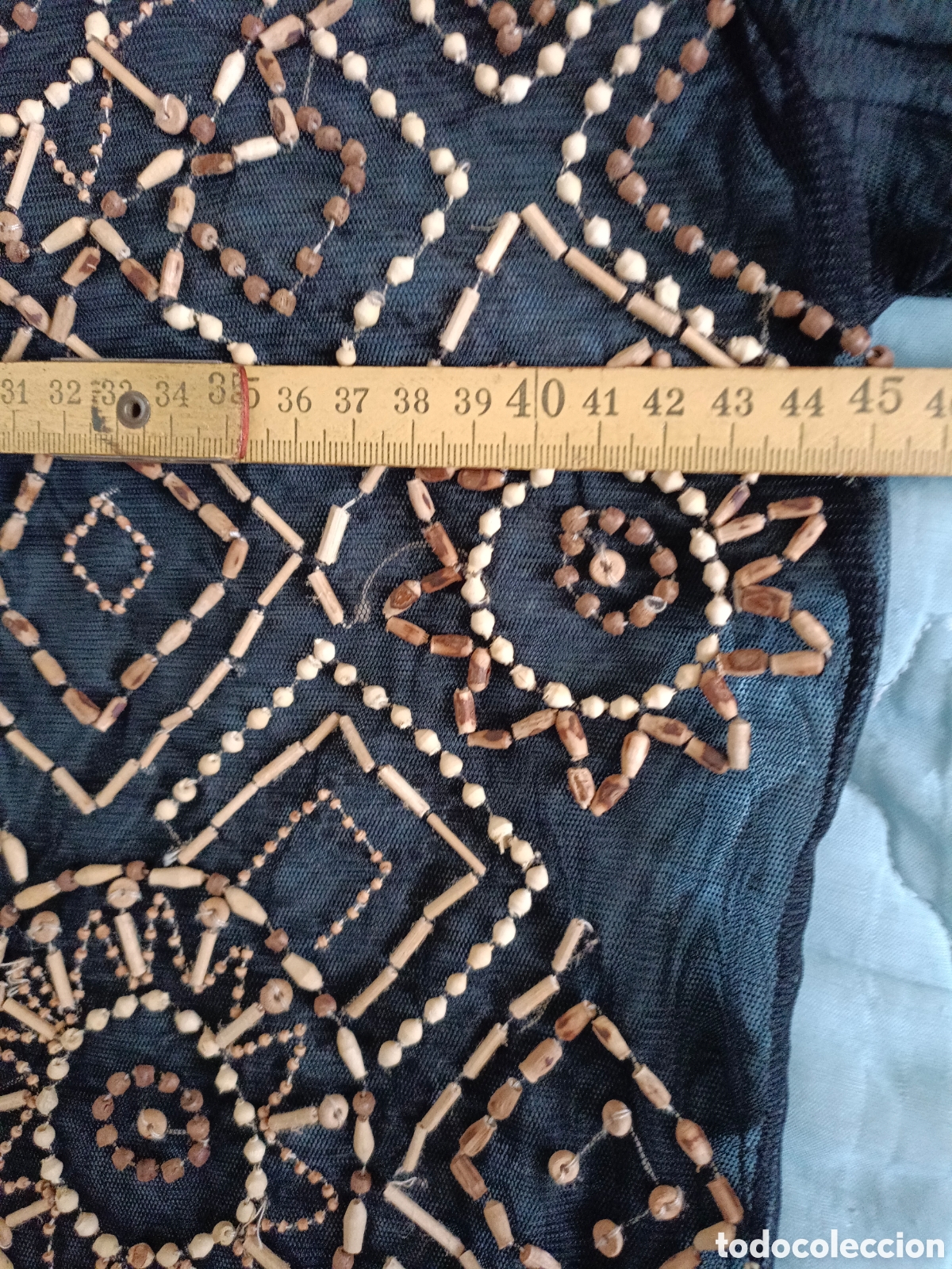 Segunda mano: Blusa transparente bordada con apliques de madera - Foto 2