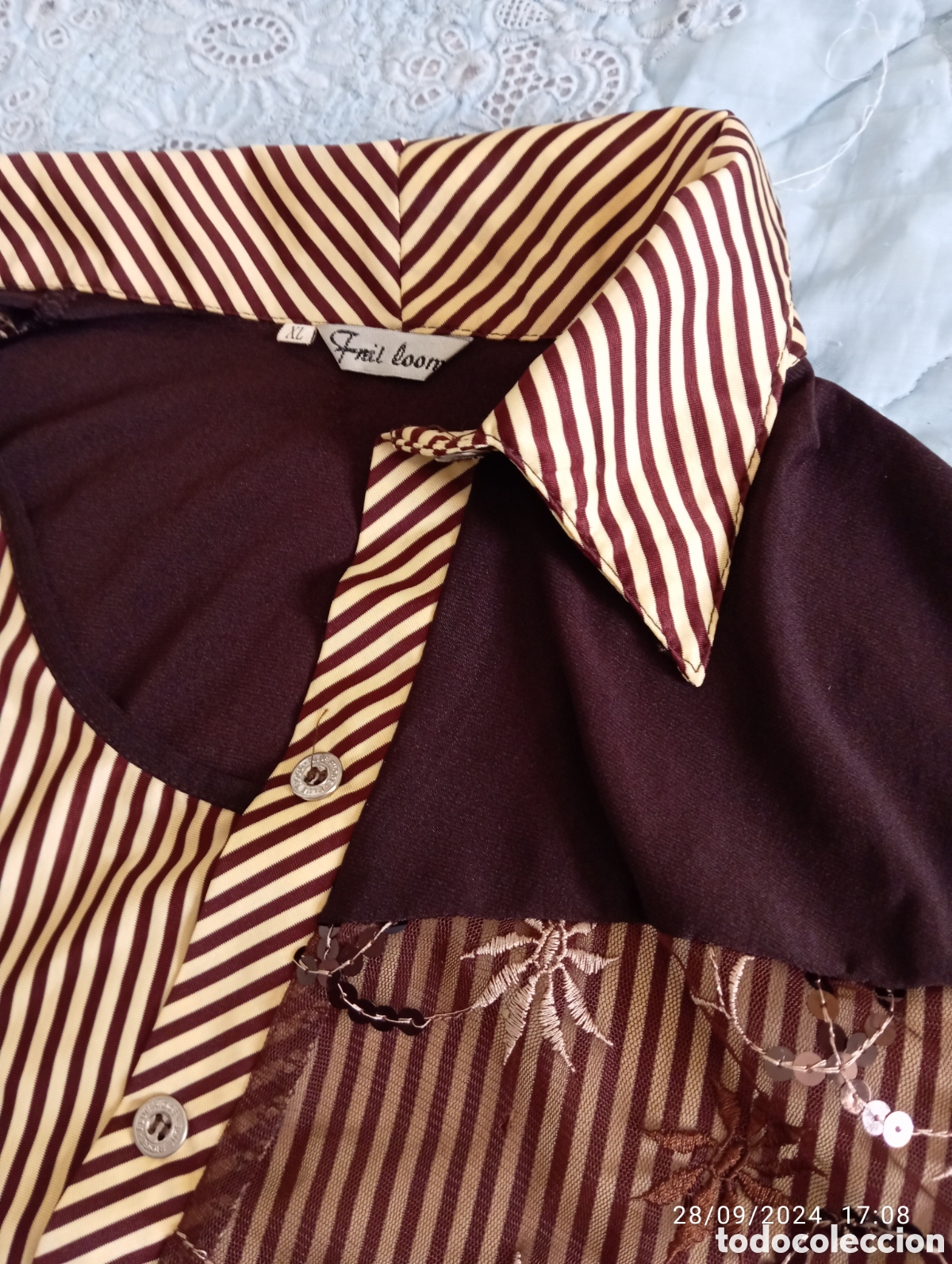 Segunda mano: Blusa algod&oacute;n bordada con perlas - Foto 5