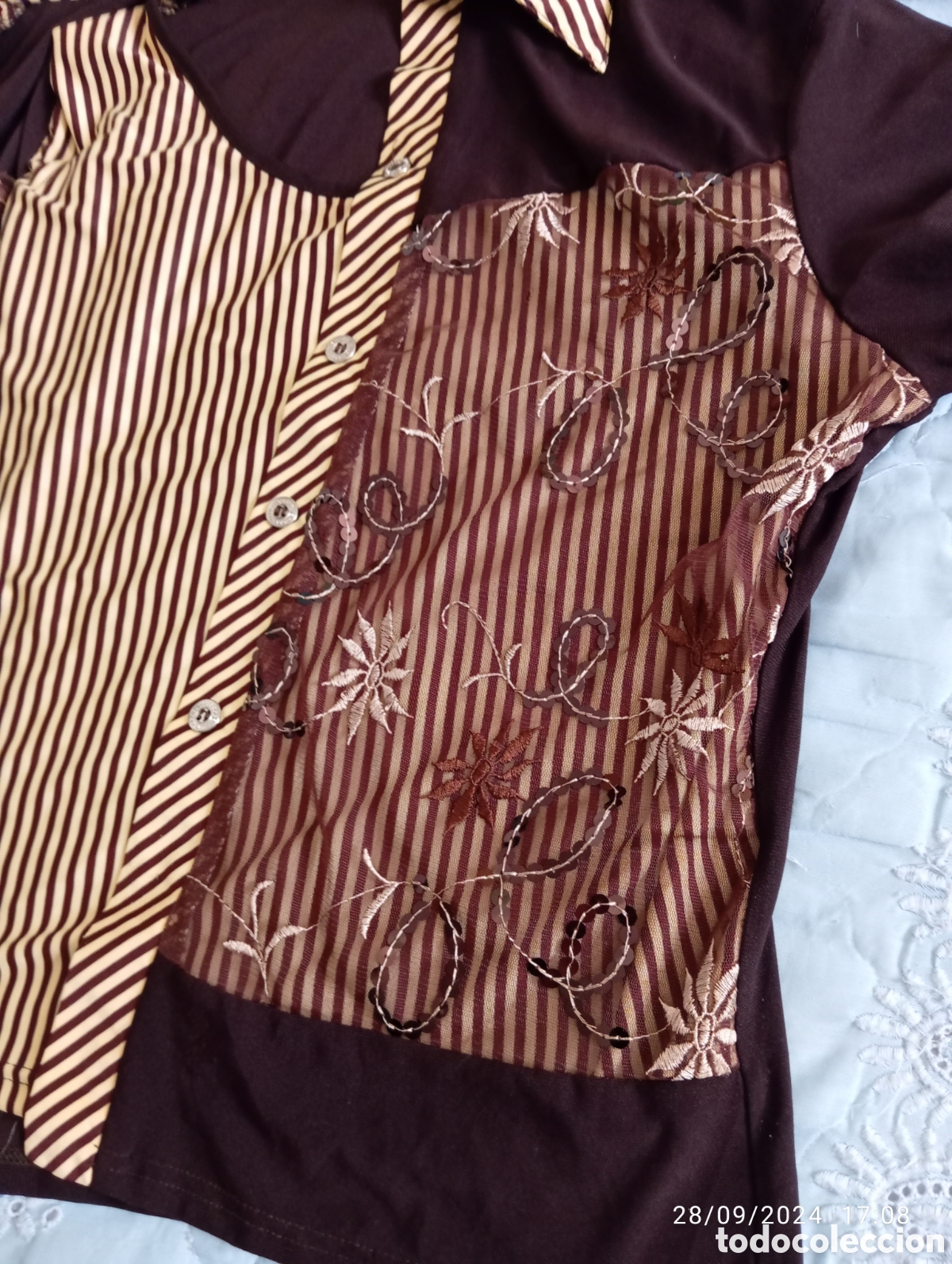Segunda mano: Blusa algod&oacute;n bordada con perlas - Foto 6