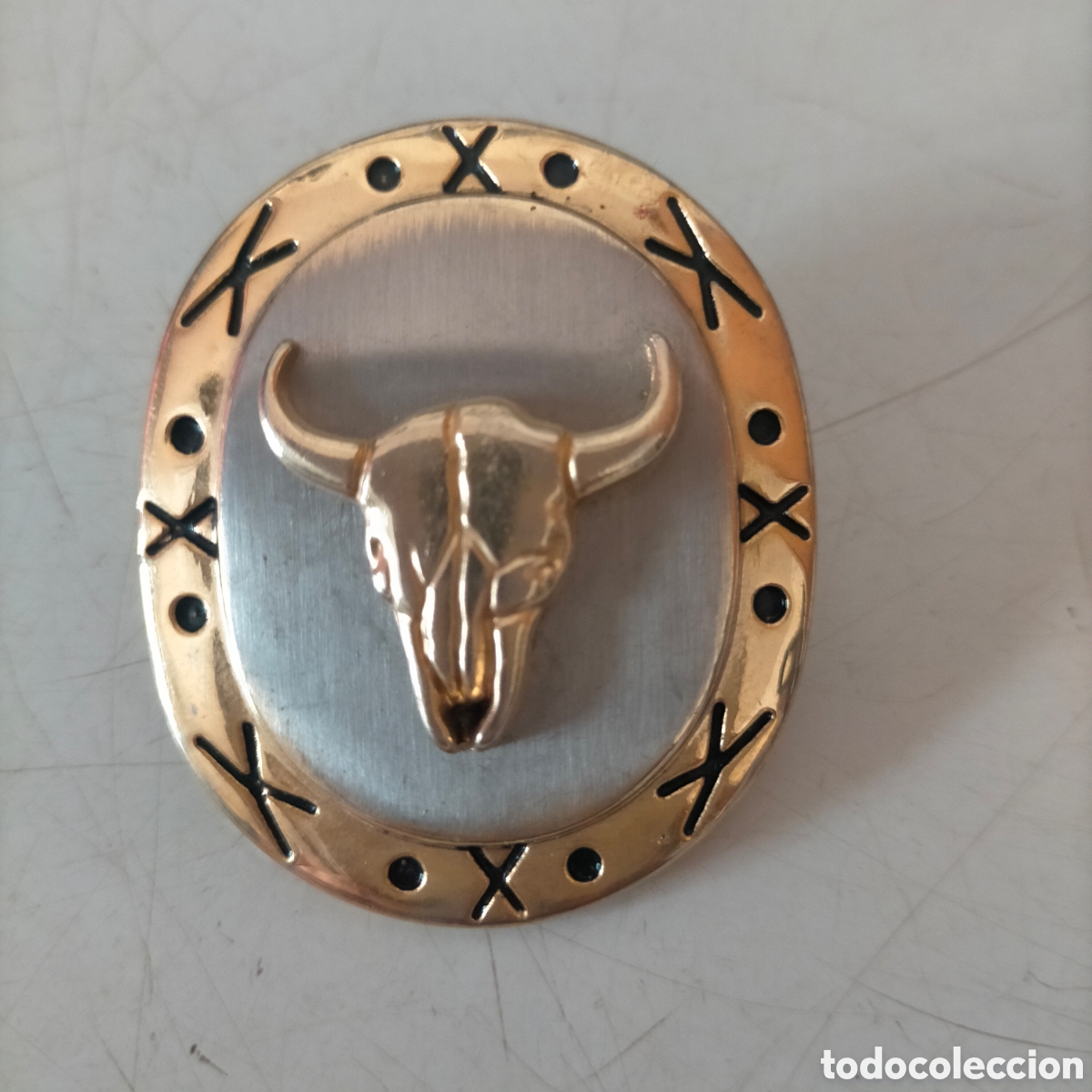 Segunda mano: Hebilla antigua de toro calavera - Foto 2