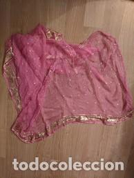 Segunda mano: FULAR DE COLOR ROSA Y DORADO - Foto 1