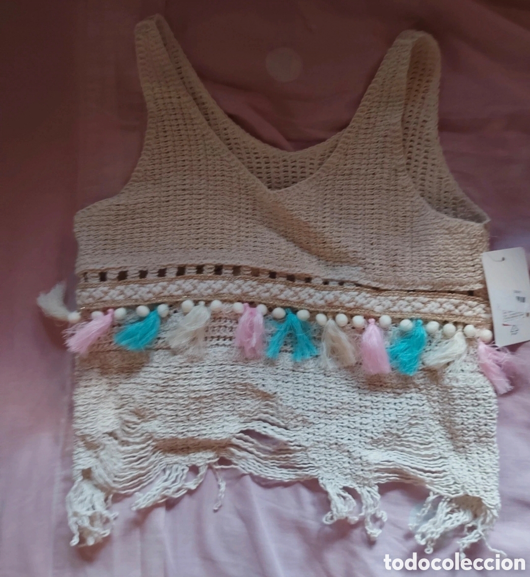 Segunda mano: Crop top crochet con flecos - Foto 1