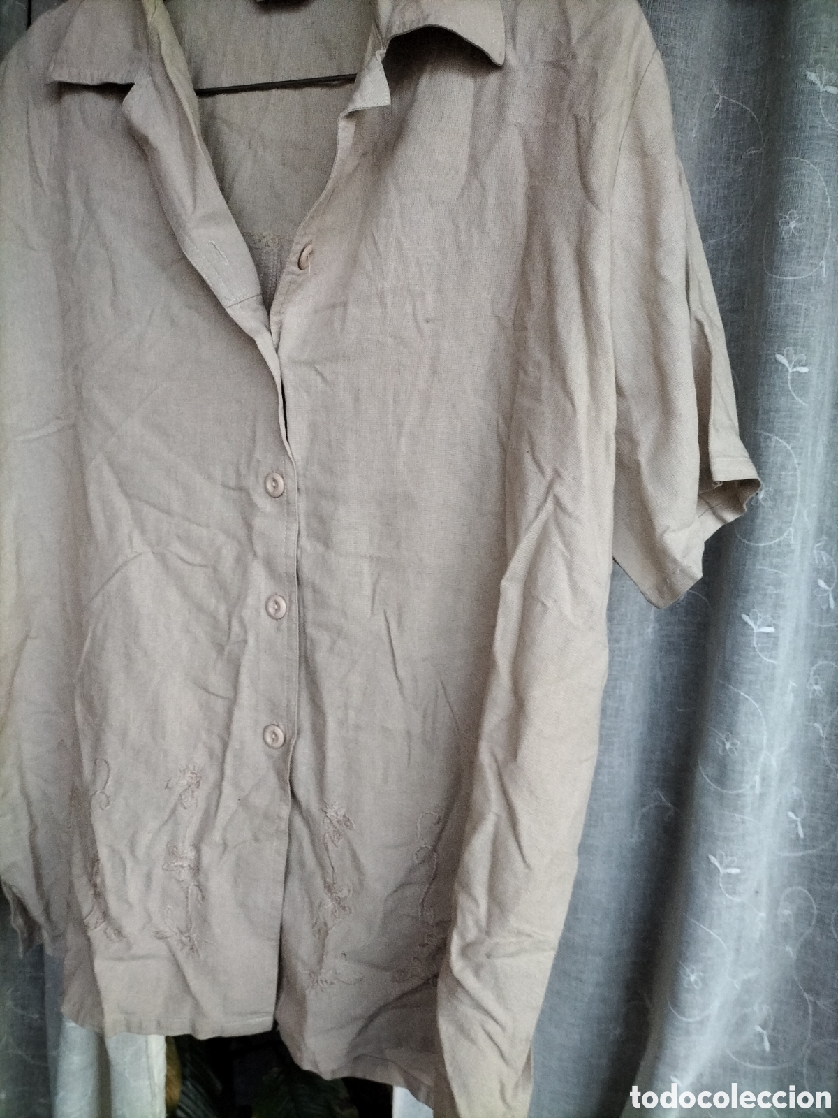 Segunda mano: Blus&oacute;n algod&oacute;n beige talla XL - Foto 3