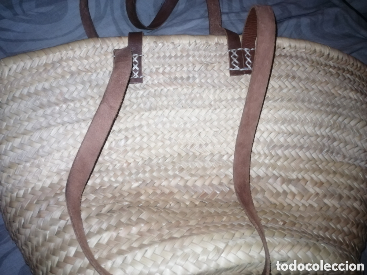 Segunda mano: Bolsa de playa de mimbre beige - Foto 2