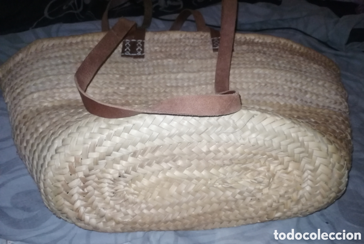 Segunda mano: Bolsa de playa de mimbre beige - Foto 3
