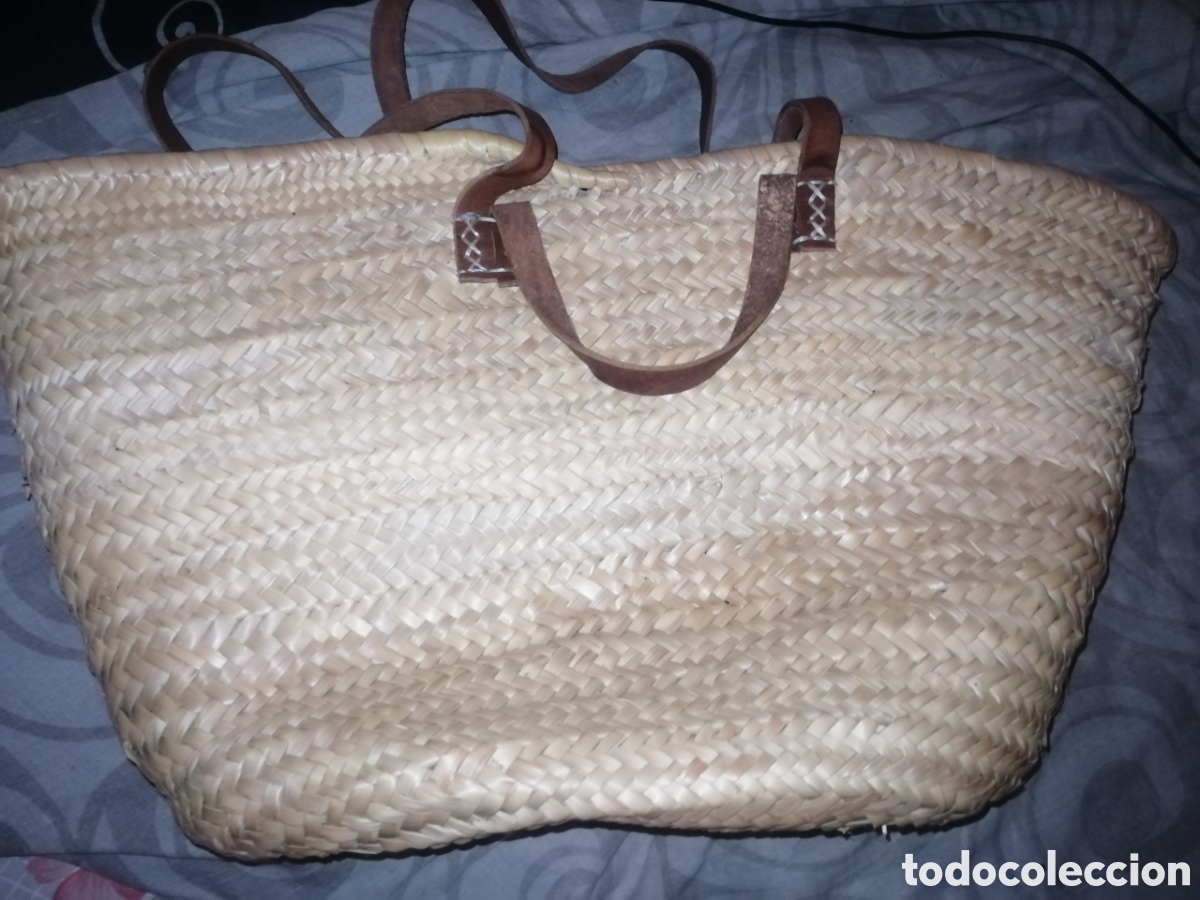 Segunda mano: Bolsa de playa de mimbre beige - Foto 1