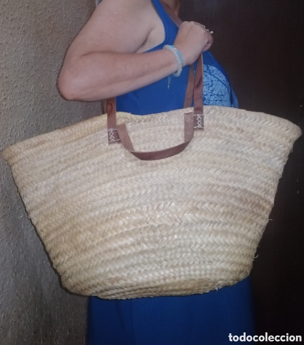 Segunda mano: Bolsa de playa de mimbre beige - Foto 10